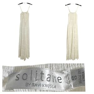 Solitaire Ivory Maxi Dress with Spaghetti Straps